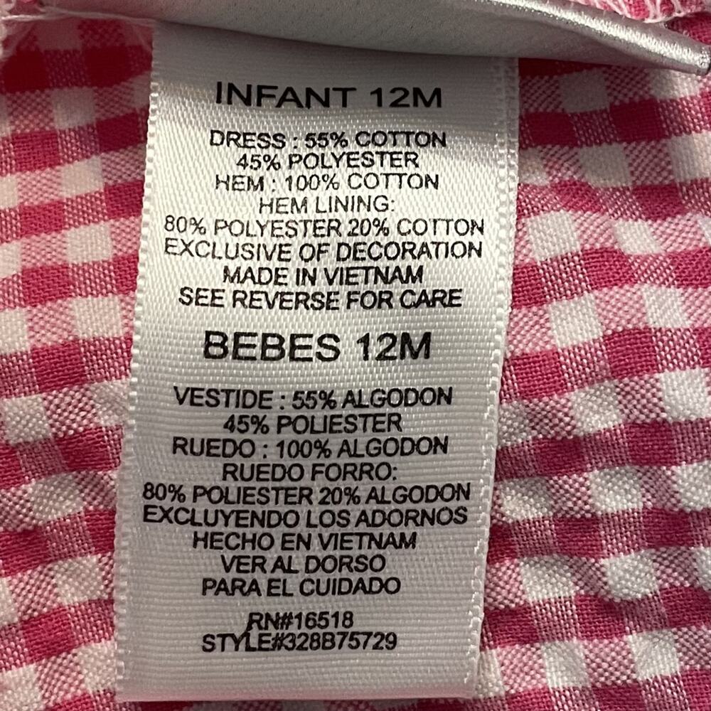 Youngland Seersucker Gingham Ladybug dress and bubble bottoms Size 12M - Picture 6 of 10